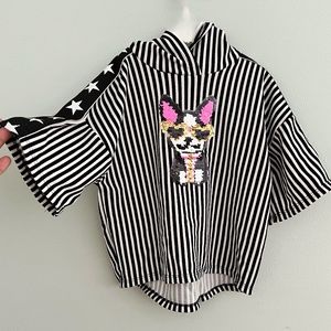 Little Mass Striped Sequin Puppy 3T Pullover NEW
